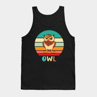 Vintage Retro Owl Tank Top